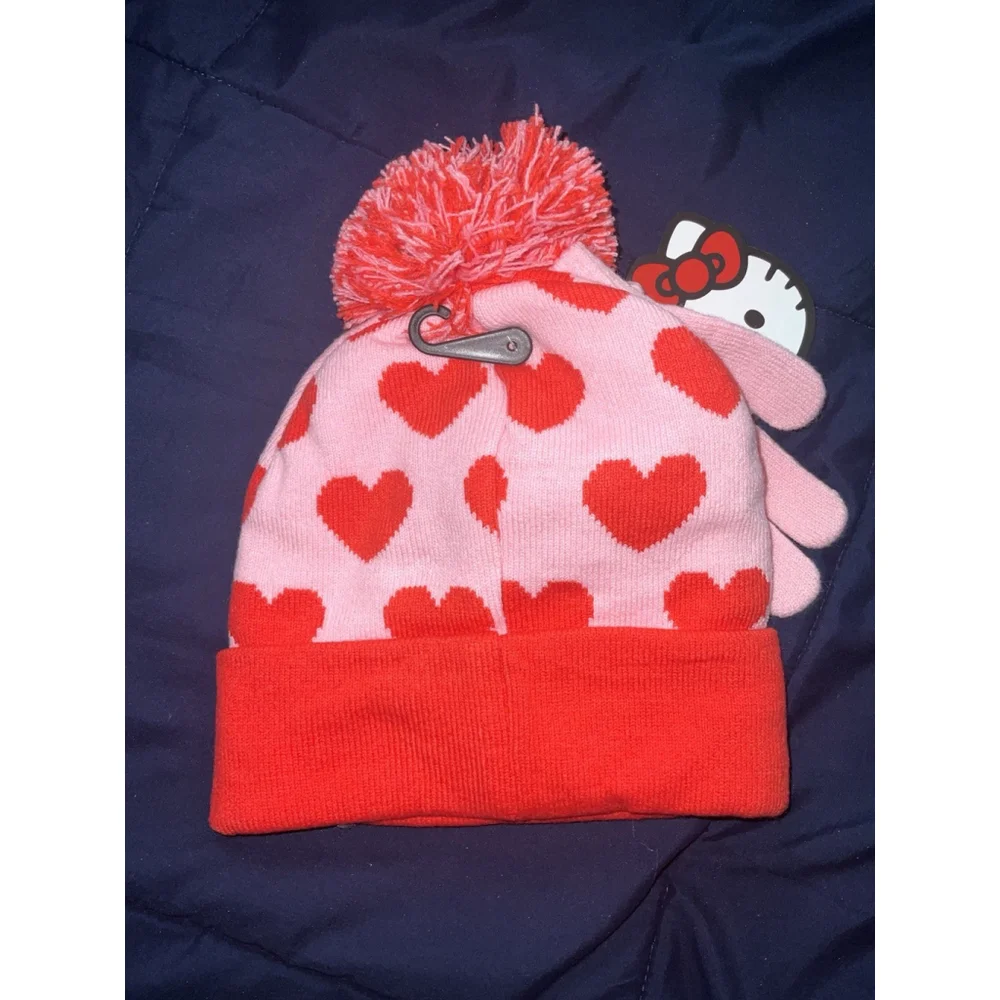 Hello Kitty Girls Beanie and Glove Set, 2-Piece New